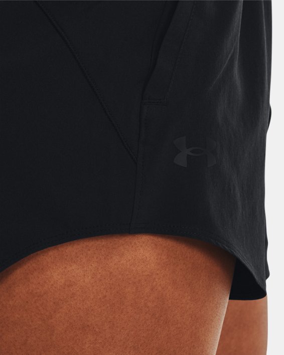 Shorts de tejido de 8 cm (3 in) UA Flex para mujer, Black, pdpMainDesktop image number 3